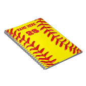 Cute PERSONALIZED Softball-laptops, JOUW TEKST Notitieboek (Rechterzijde)