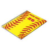 Cute PERSONALIZED Softball-laptops, JOUW TEKST Notitieboek (Linkerzijde)