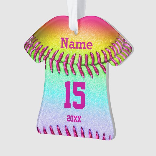 Cute Personalized Softball Ornaments, Jersey Shirt Ornament (voorkant)