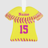 Cute Personalized Softball Ornaments, Jersey Shirt Ornament (achterkant)
