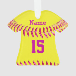 Cute Personalized Softball Ornaments, Jersey Shirt Ornament
