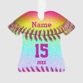 Cute Personalized Softball Ornaments, Jersey Shirt Ornament (voorkant)