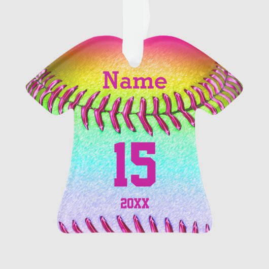 Cute Personalized Softball Ornaments, Jersey Shirt Ornament (voorkant)