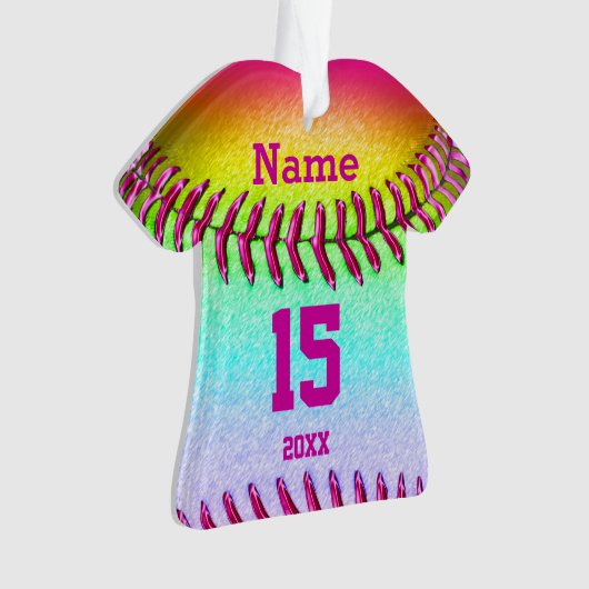 Cute Personalized Softball Ornaments, Jersey Shirt Ornament (voorkant)