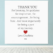 cute personalized thank you love canvas afdruk (Insitu (Houten vloer))