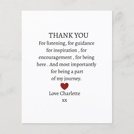 cute personalized thank you love  flyer (Voorkant)