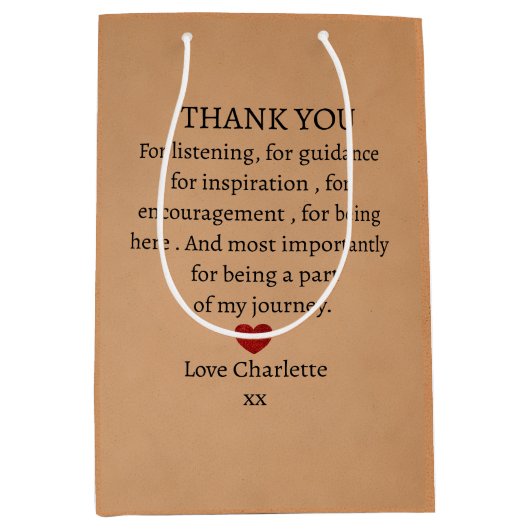 cute personalized thank you love  medium cadeauzakje (Voorkant)