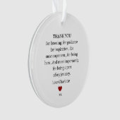 cute personalized thank you love  ornament (voorkant)