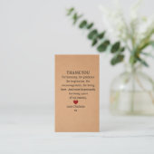 cute personalized thank you love  visitekaartje (Staand voorkant)
