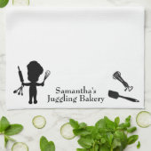 Cute Personalized The Juggling Baker Theedoek (Gevouwen)