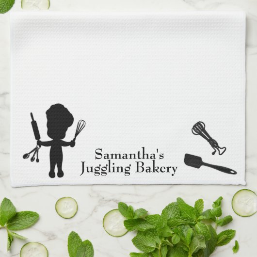 Cute Personalized The Juggling Baker Theedoek (Gevouwen)