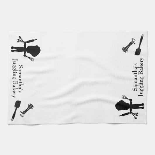 Cute Personalized The Juggling Baker Theedoek (Horizontaal)