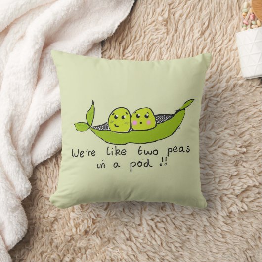 Cute personalized twee erwten in een peul kussen (Deken)