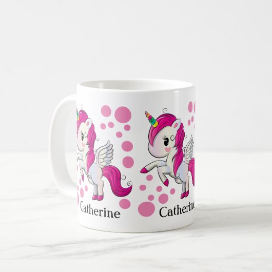 Cute personalized unicorn mok (Voorkant links)