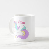 Cute Personalized Unicorn Mok Magical Pastel (Voorkant links)