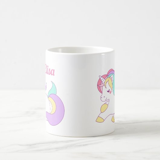 Cute Personalized Unicorn Mok Magical Pastel (Center)