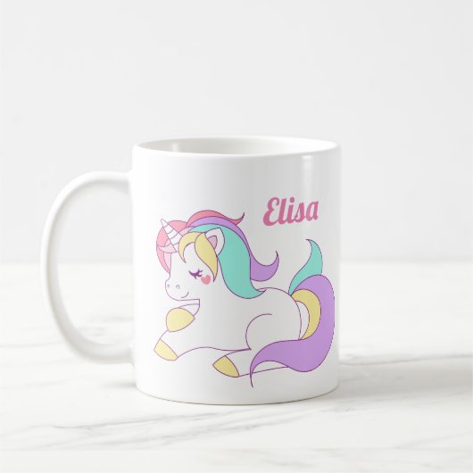 Cute Personalized Unicorn Mok Magical Pastel (Links)
