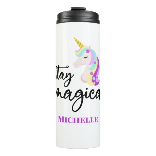 Cute Personalized Unicorn Thermal Tumbler Thermosbeker (Voorkant)
