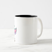 Cute Personalized Unicorn Tweekleurige Koffiemok (Voorkant rechts)