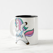 Cute Personalized Unicorn Tweekleurige Koffiemok (Voorkant links)