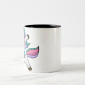 Cute Personalized Unicorn Tweekleurige Koffiemok (Center)