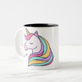 Cute Personalized Unicorn Two-Tone Coffee Mok (Voorkant links)