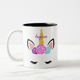 Cute Personalized Unicorn Two-Tone Coffee Mok