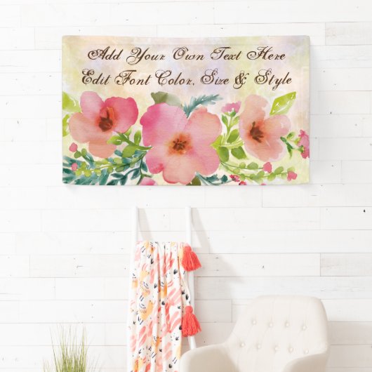 Cute personalized waterverf floral spandoek (Insitu)