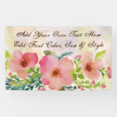 Cute personalized waterverf floral spandoek (Horizontaal)
