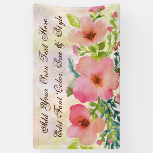 Cute personalized waterverf floral spandoek (Verticaal)