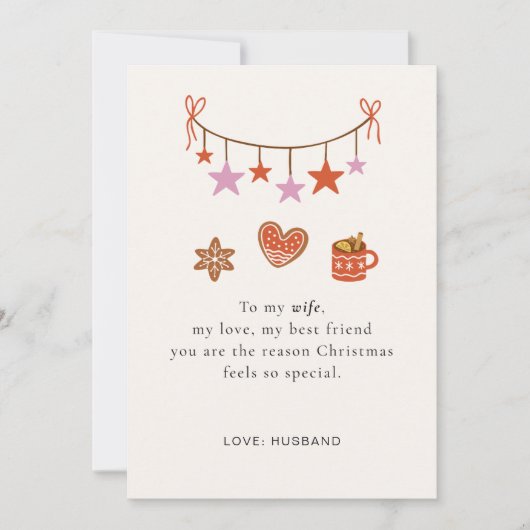 Cute Personalized Wife Christmas Card Feestdagenkaart (Voorkant)
