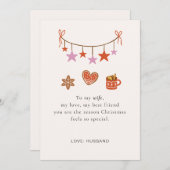Cute Personalized Wife Christmas Card Feestdagenkaart (Voorkant / Achterkant)