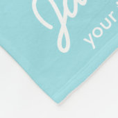 Cute Personalized Winter Fox Cozy Blue Stripe Fleece Deken (Hoek)