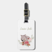 Cute Personalized Wombat Bagagelabel (Voorkant verticaal)