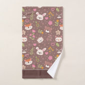 Cute Personalized Woodland Animals Pattern Bad Handdoek (Handdoek)
