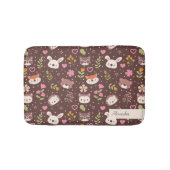 Cute Personalized Woodland Animals Pattern Badmat (Voorkant)