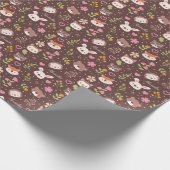 Cute Personalized Woodland Animals Pattern Kinder Cadeaupapier (Hoek)