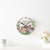 Cute Personalized Woodland Animals  Ronde Klok (Huis)