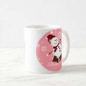 Cute Personalized Xmas Snowman Koffiemok (Voorkant rechts)