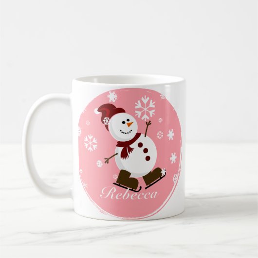 Cute Personalized Xmas Snowman Koffiemok (Links)