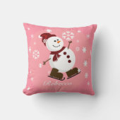 Cute Personalized Xmas Snowman Kussen (Voorkant)