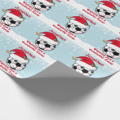 Cute Personalized Xmas Soccerball Cadeaupapier (Hoek)