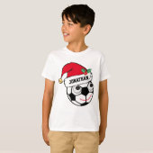 Cute Personalized Xmas Soccerball T-shirt (Voorkant volledig)