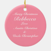 Cute Personalized Xmas Teddy Bear Keramisch Ornament (Achterkant)