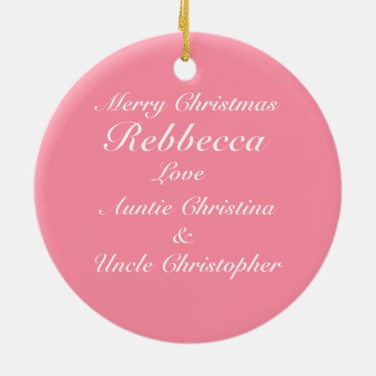 Cute Personalized Xmas Teddy Bear Keramisch Ornament (Achterkant)