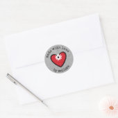 Cute Personallated Made with Love Heart Ronde Sticker (Envelop)