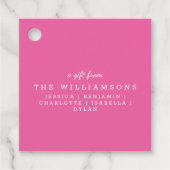 Cute personated a Gift from Modern Hot Pink Bedankjes Labels (Voorkant)