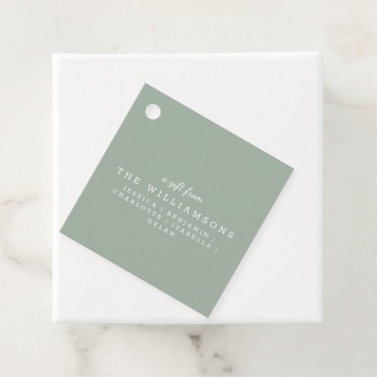 Cute Personated a Gift from Modern Sage Green Bedankjes Labels (In situ)