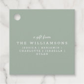 Cute Personated a Gift from Modern Sage Green Bedankjes Labels (Voorkant)