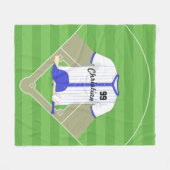 Cute Personated Baseball Blue Fleece Deken (Voorkant (Horizontaal))